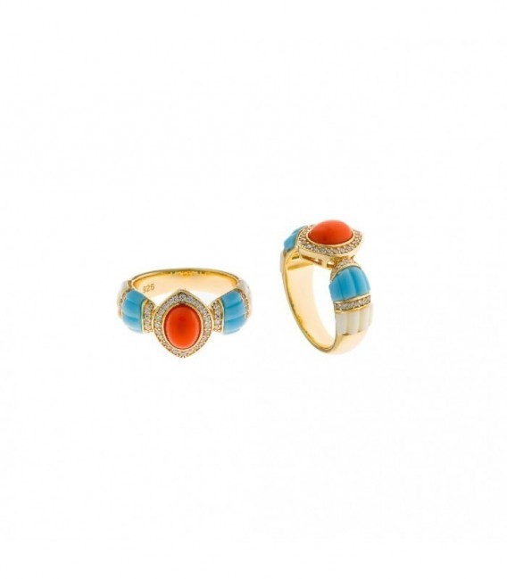Anillo de metal chapado en oro - 277SM006
