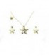 Pendientes y collar plata dorada -