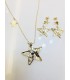 Pendientes y collar plata dorada -